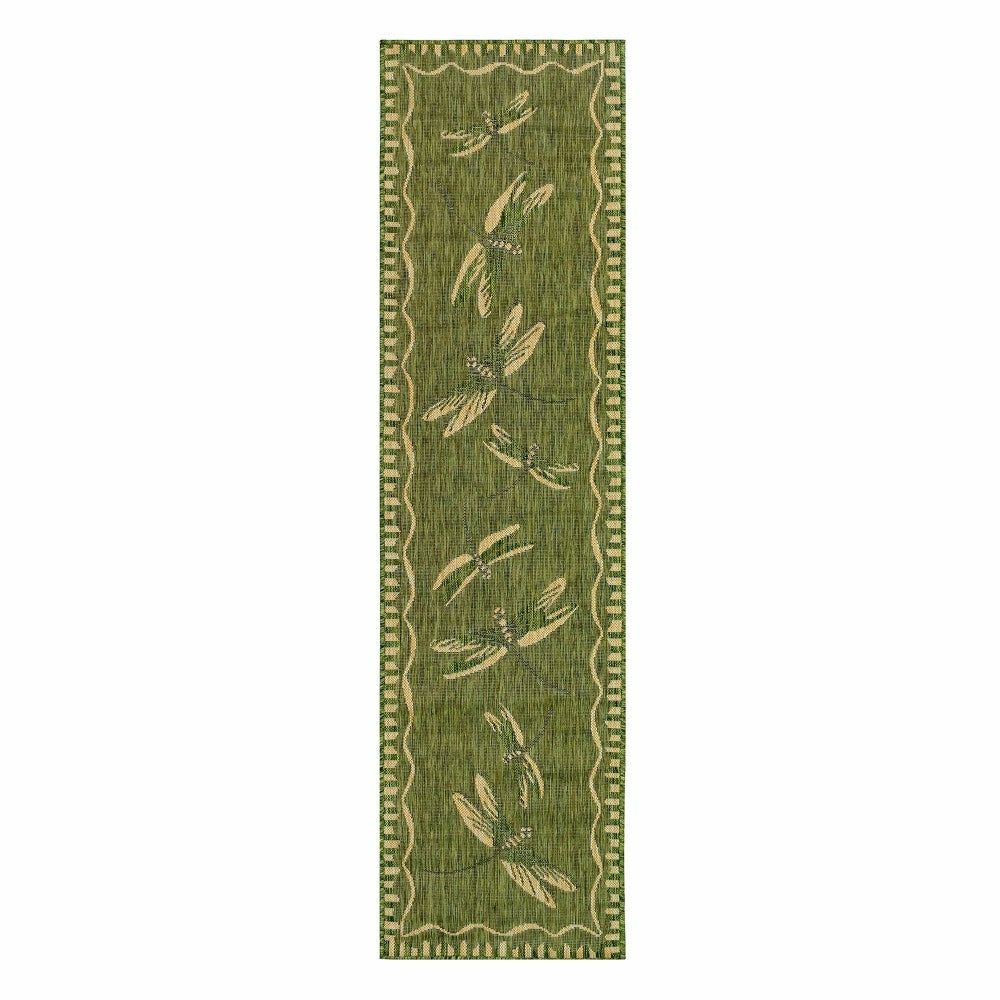 Plow & Hearth Indoor/Outdoor Dragonfly Rug, 23" x 7'6"