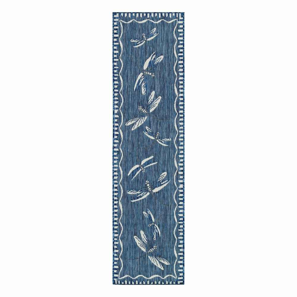 Plow & Hearth Indoor/Outdoor Dragonfly Rug, 23" x 7'6"