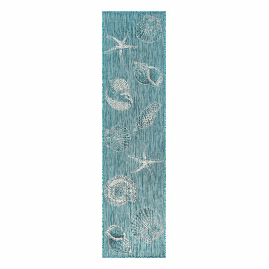 Plow & Hearth Indoor/Outdoor Textured Shells Polypropylene Runner, 23" x 7'6"