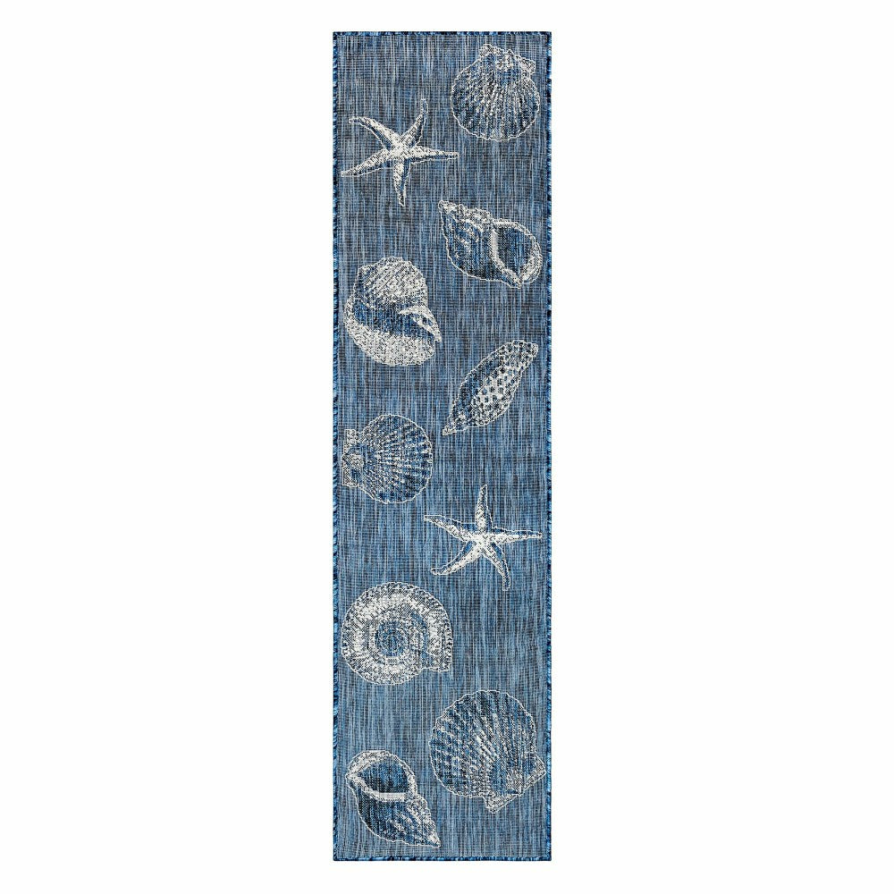 Plow & Hearth Indoor/Outdoor Textured Shells Polypropylene Runner, 23" x 7'6"