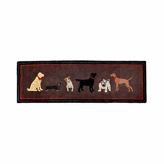 Plow & Hearth All Dogs Hand-Hooked Wool Hearth Runner, 2'5" x 8'