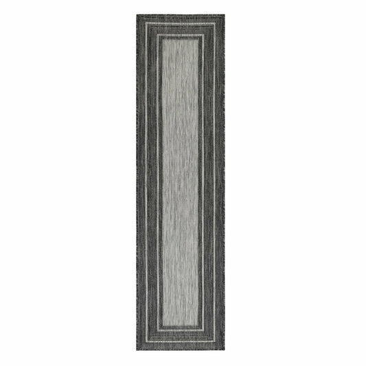 Plow & Hearth Indoor/Outdoor Textured Polypropylene Border Runner, 23" x 7'6"