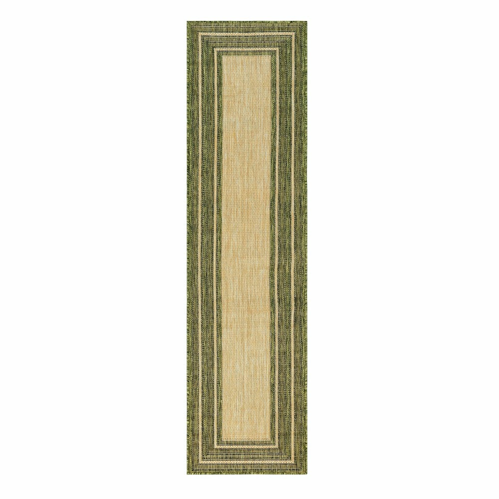 Plow & Hearth Indoor/Outdoor Textured Polypropylene Border Runner, 23" x 7'6"