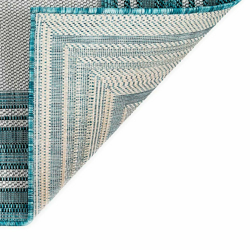 Plow & Hearth Indoor/Outdoor Textured Polypropylene Border Runner, 23" x 7'6"