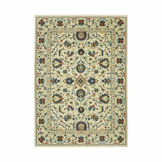 Plow & Hearth Indoor/Outdoor Clover Hill Border Polypropylene Rug, 2'3" x 7'6" Runne