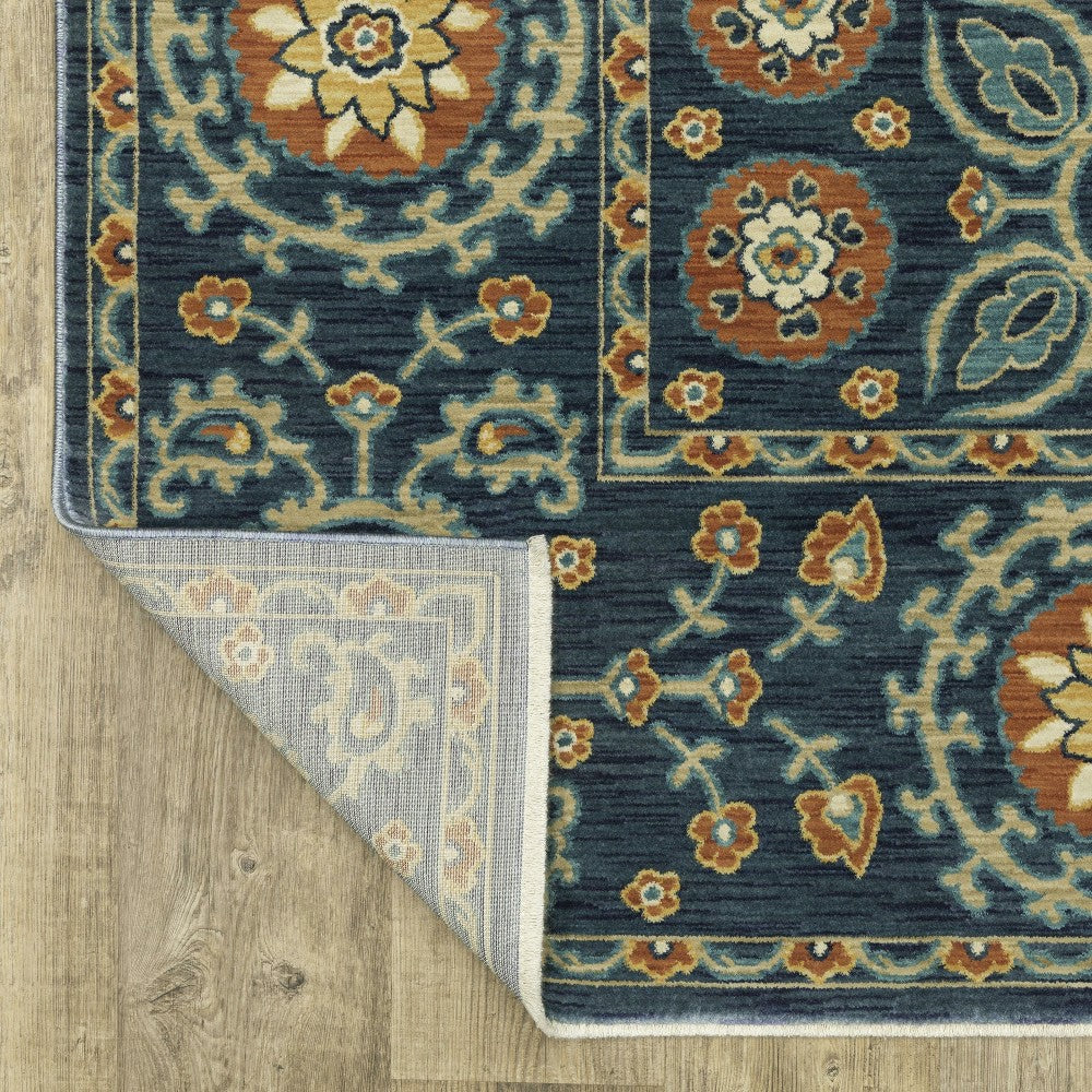 Plow & Hearth Indoor/Outdoor Clover Hill Border Polypropylene Rug, 2'3" x 7'6" Runne