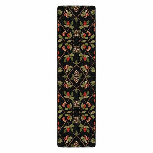 Plow & Hearth Oakwood Pine Cone and Oak Leaf Rug, 2'1" x 7'8" Runner