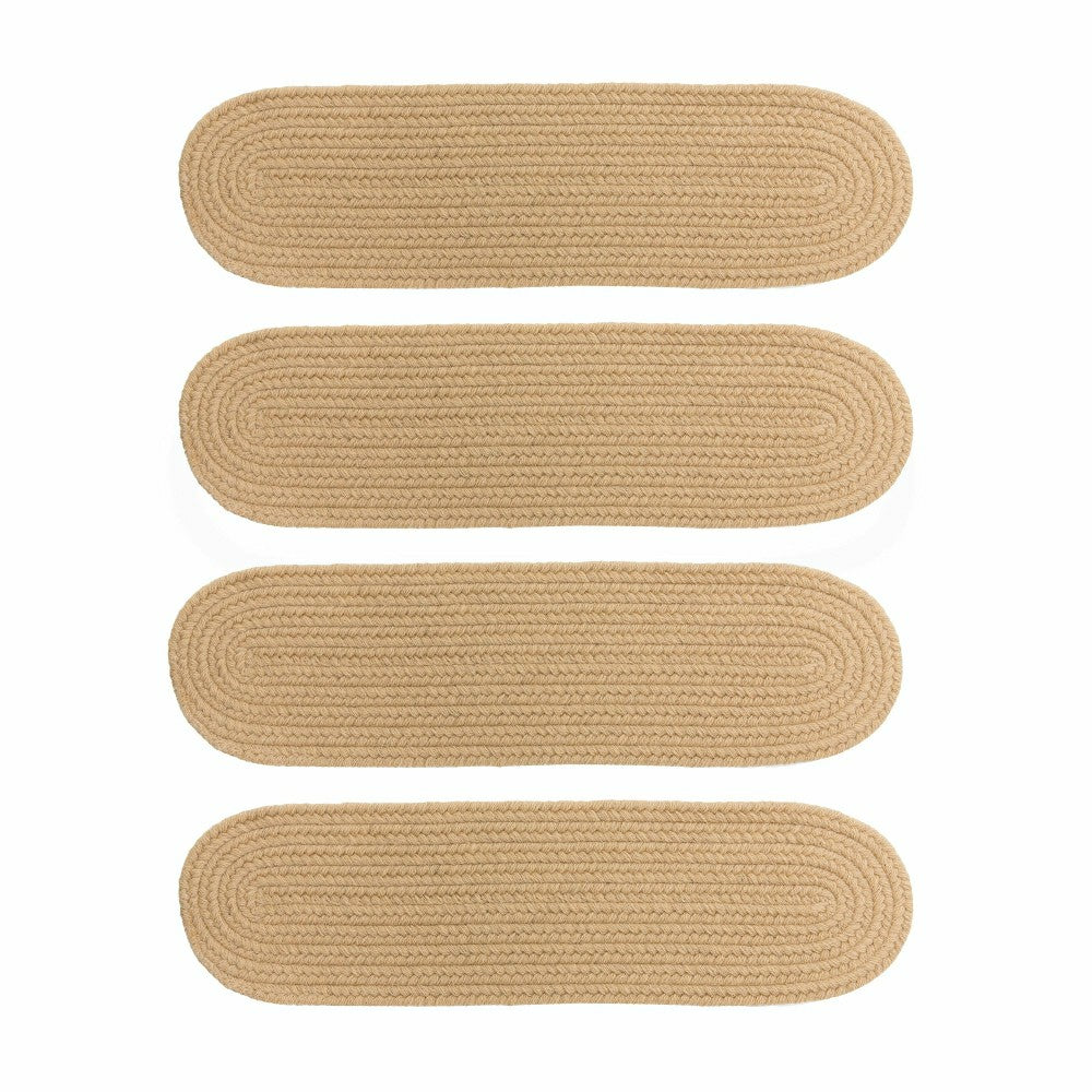 Plow & Hearth Blue Ridge Wool Oval Braided Stair Treads, Set of 4