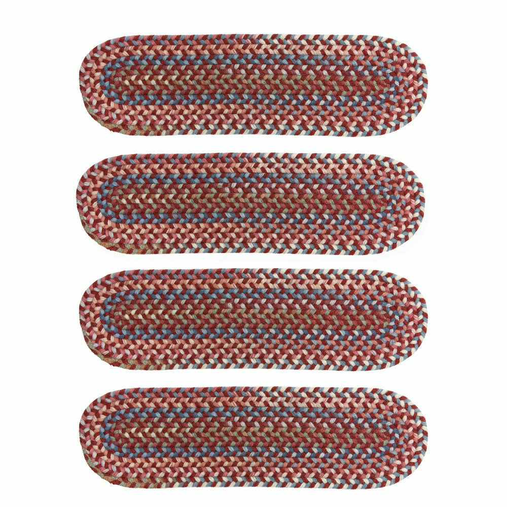 Plow & Hearth Blue Ridge Wool Oval Braided Stair Treads, Set of 4