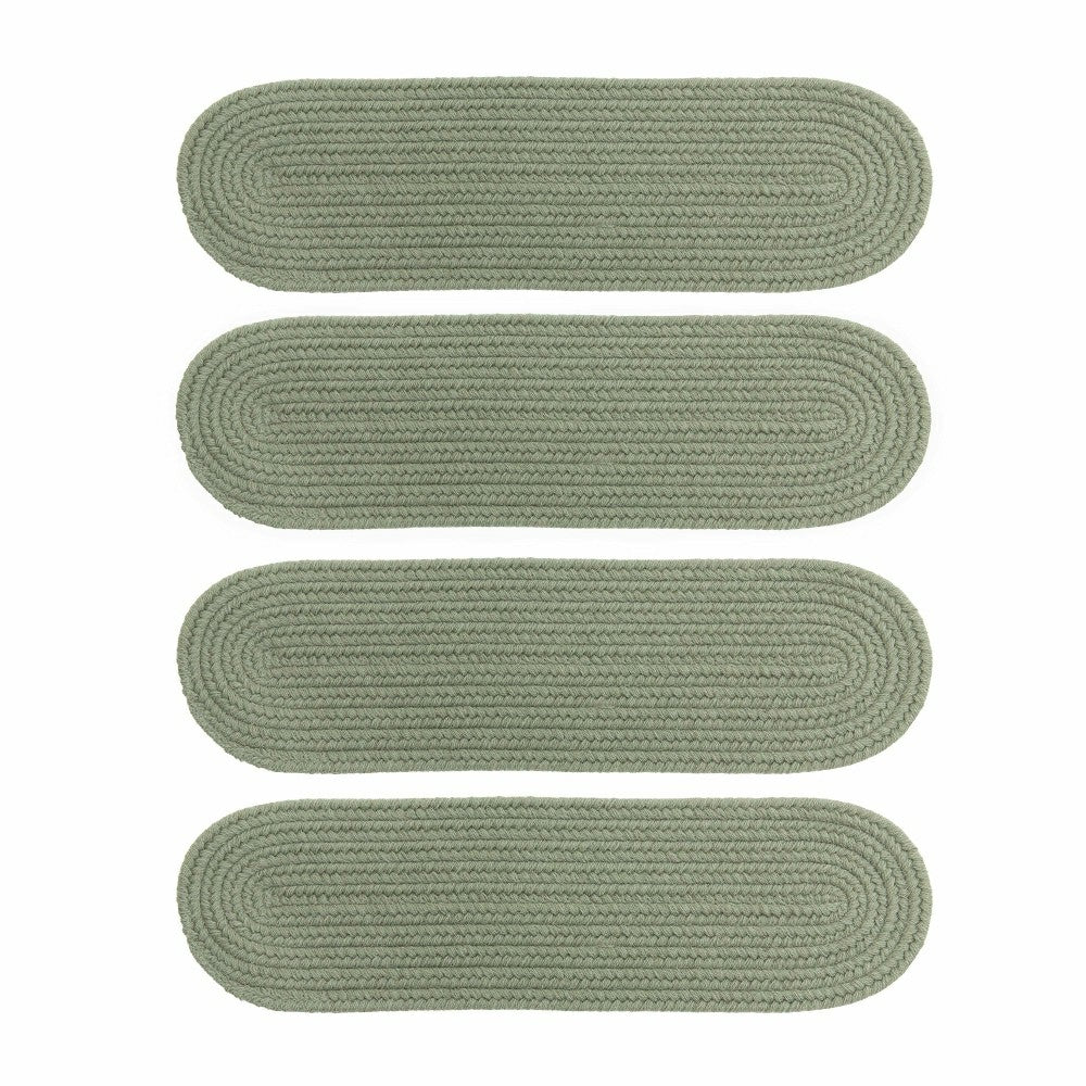 Plow & Hearth Blue Ridge Wool Oval Braided Stair Treads, Set of 4