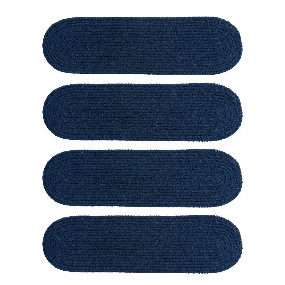 Plow & Hearth Blue Ridge Wool Oval Braided Stair Treads, Set of 4