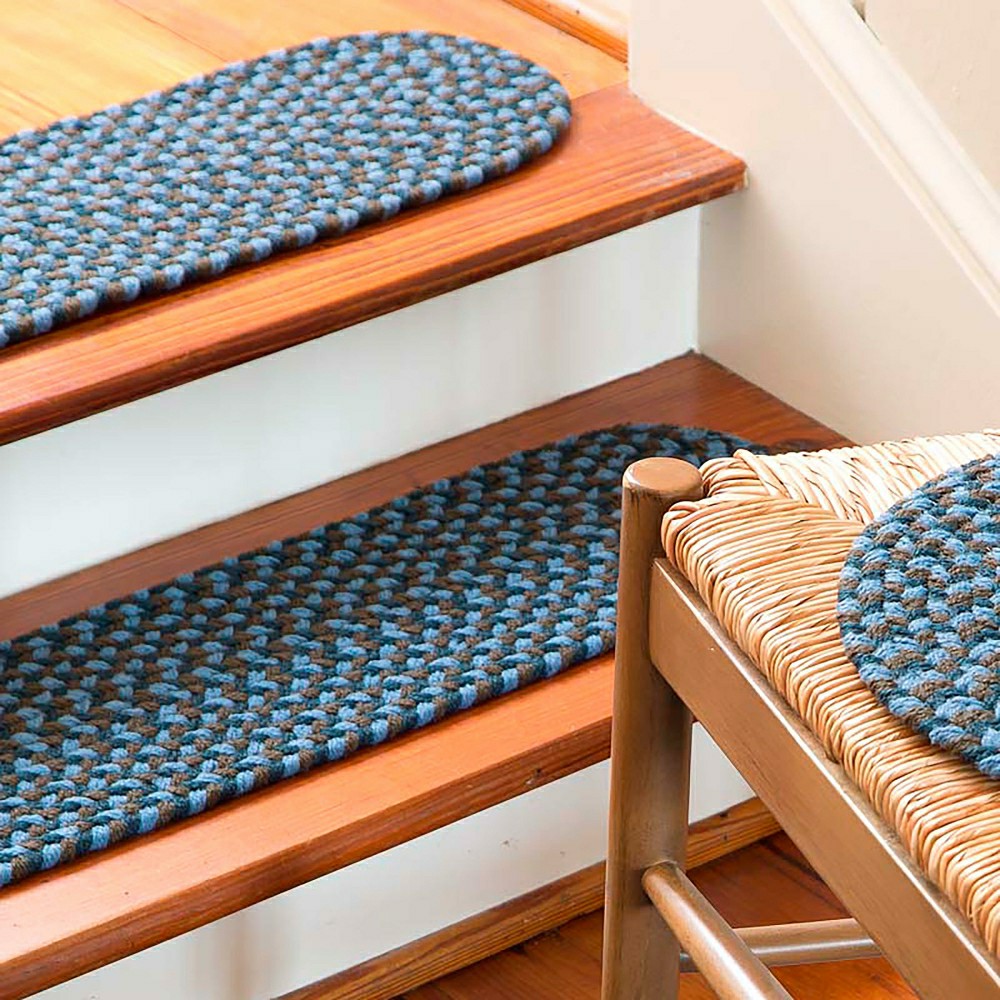 Plow & Hearth Indoor/Outdoor Braided Polypro Roanoke Stair Treads, Set of 4
