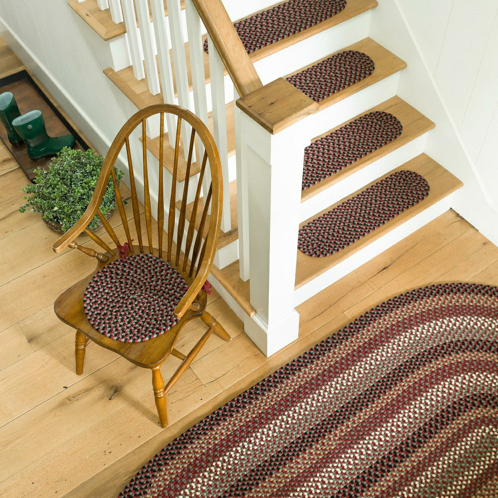 Plow & Hearth Indoor/Outdoor Braided Polypro Roanoke Stair Treads, Set of 4
