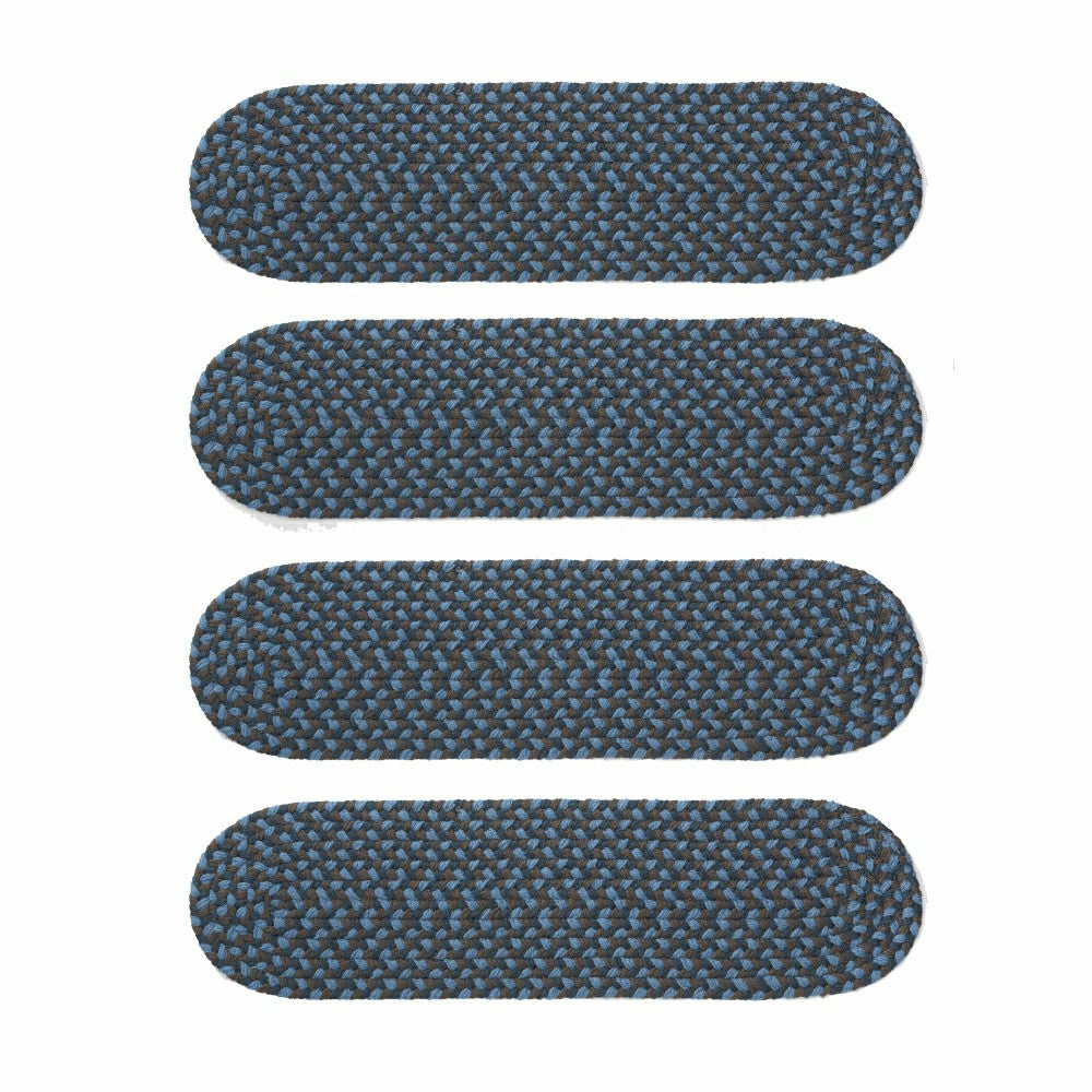 Plow & Hearth Indoor/Outdoor Braided Polypro Roanoke Stair Treads, Set of 4