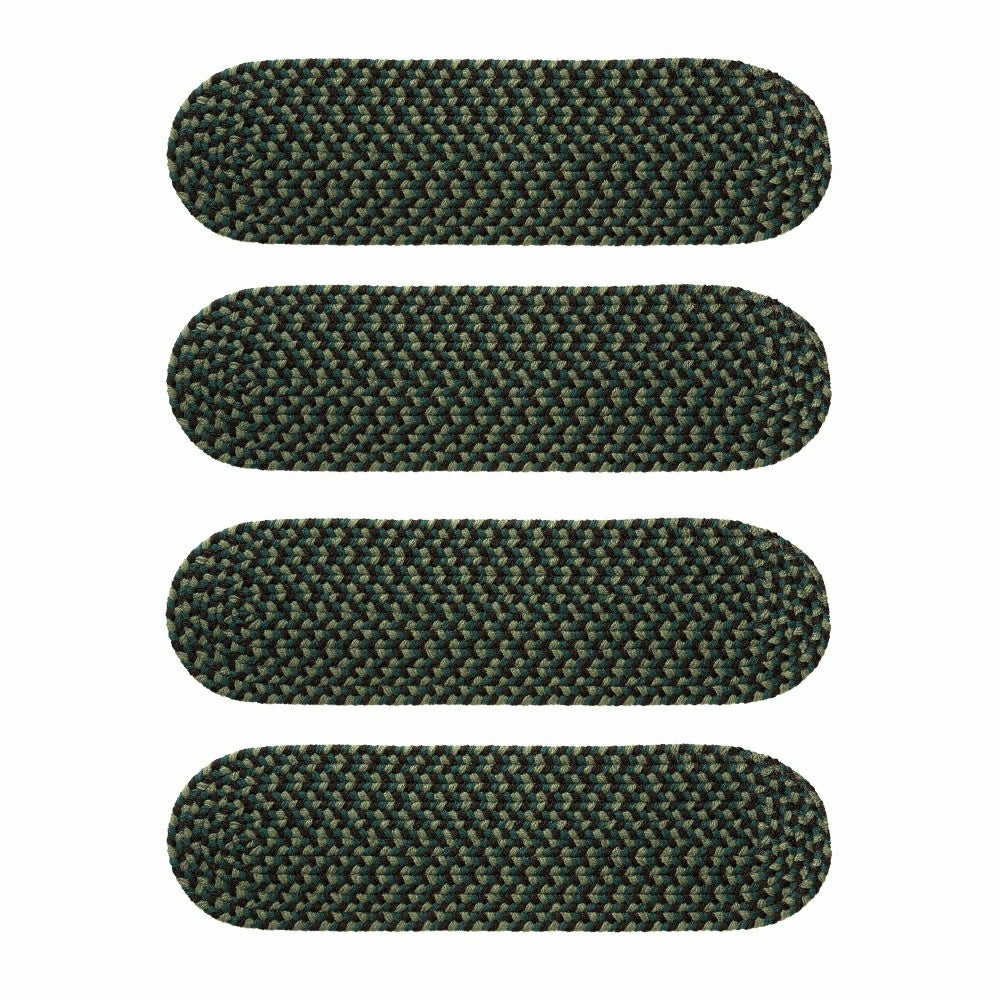 Plow & Hearth Indoor/Outdoor Braided Polypro Roanoke Stair Treads, Set of 4