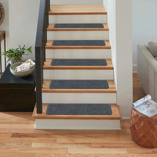 Plow & Hearth Basic Stair Tread Rugs, Light Gray