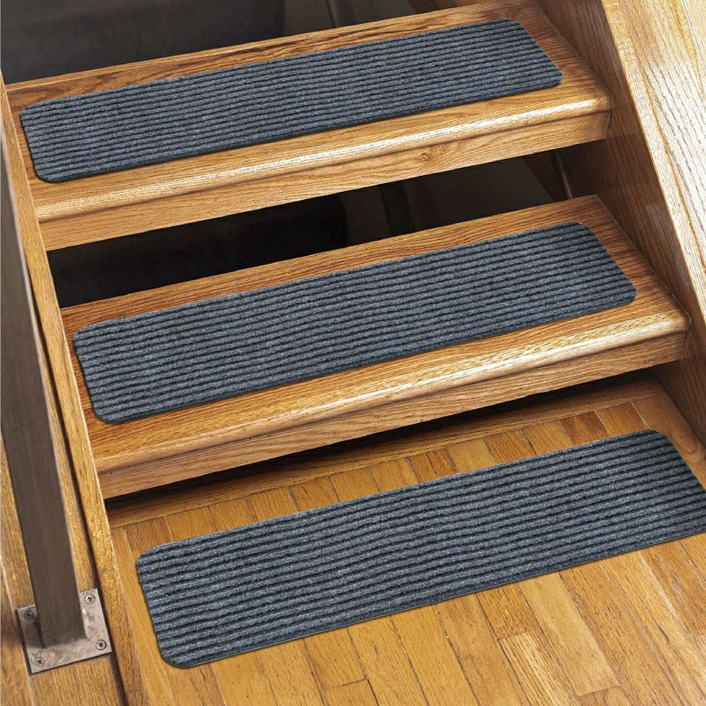 Plow & Hearth Basic Stair Tread Rugs, Light Gray