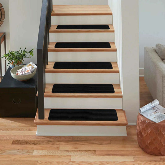 Plow & Hearth Basic Stair Tread Rugs, Black