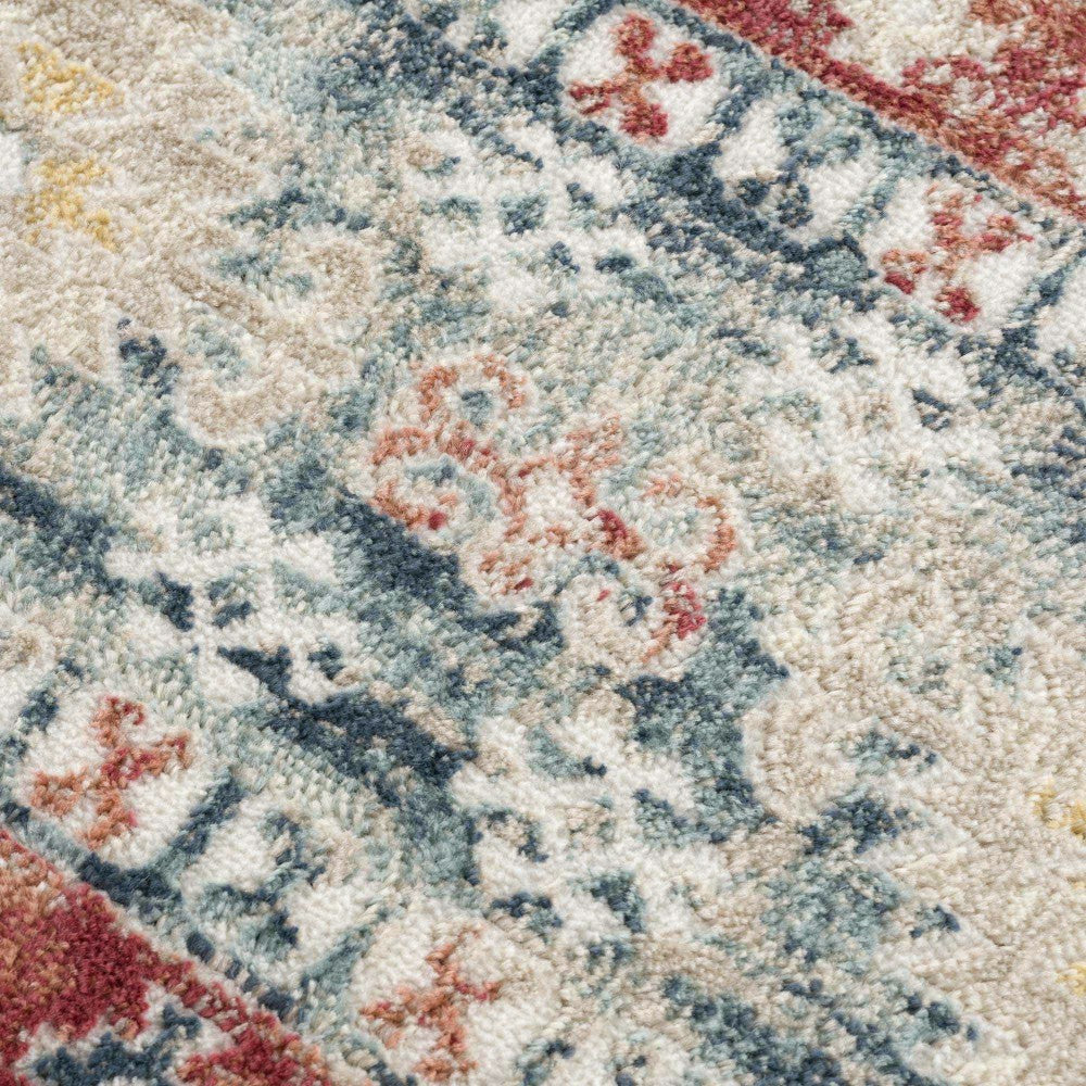 Plow & Hearth Bindi Blue & Rose Area Rug