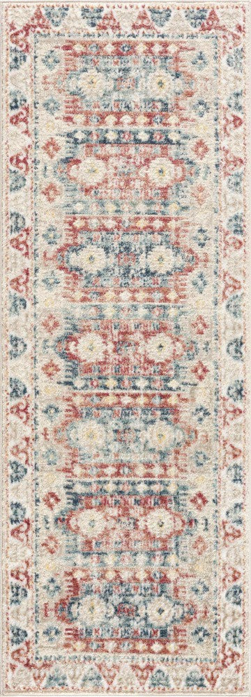 Plow & Hearth Bindi Blue & Rose Area Rug