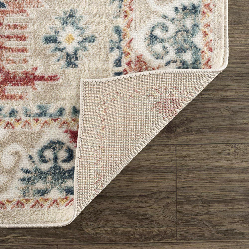 Plow & Hearth Bindi Blue & Rose Area Rug