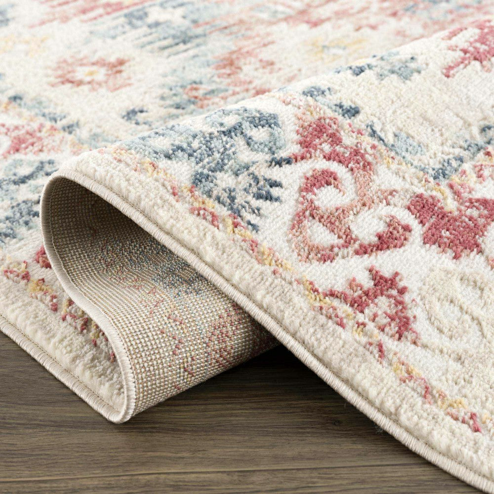 Plow & Hearth Bindi Blue & Rose Area Rug