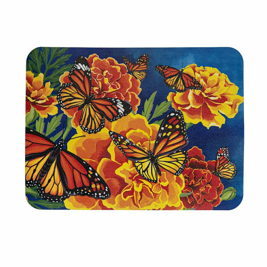 Plow & Hearth Mariposa Melody Fabric Dish Drying Mat, 20" x 15"