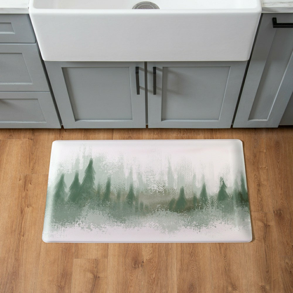 Plow & Hearth EG Studio Northwoods Foggy Trees Landscape Anti-Fatigue Mat (30"x18“)