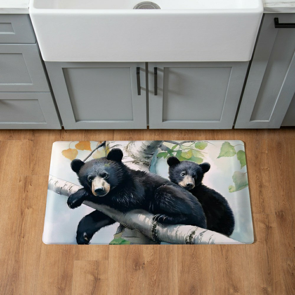 Plow & Hearth EG Studio Northwoods Black Bear and Cubs in Tree Anti-Fatigue Mat (30"x18“)