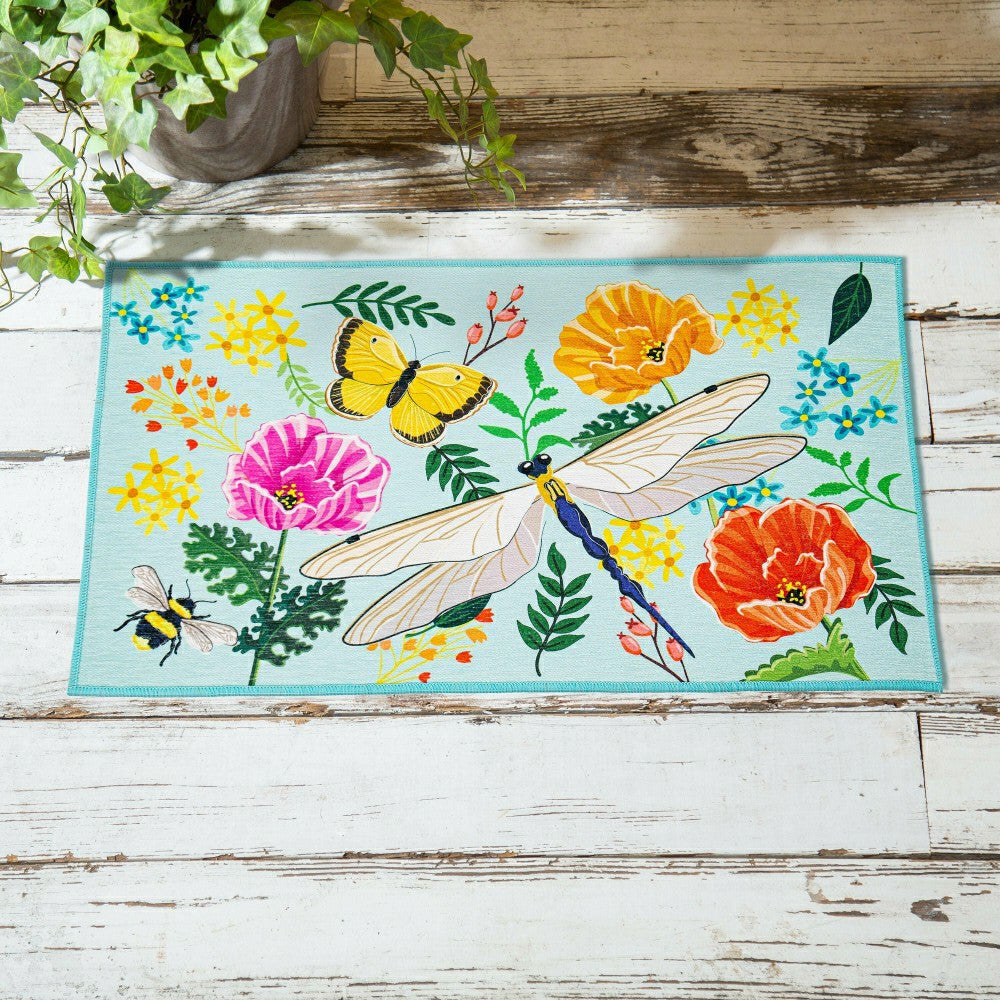 Plow & Hearth Greenhouse Garden Welcome Friends Washable Indoor/Outdoor Mat