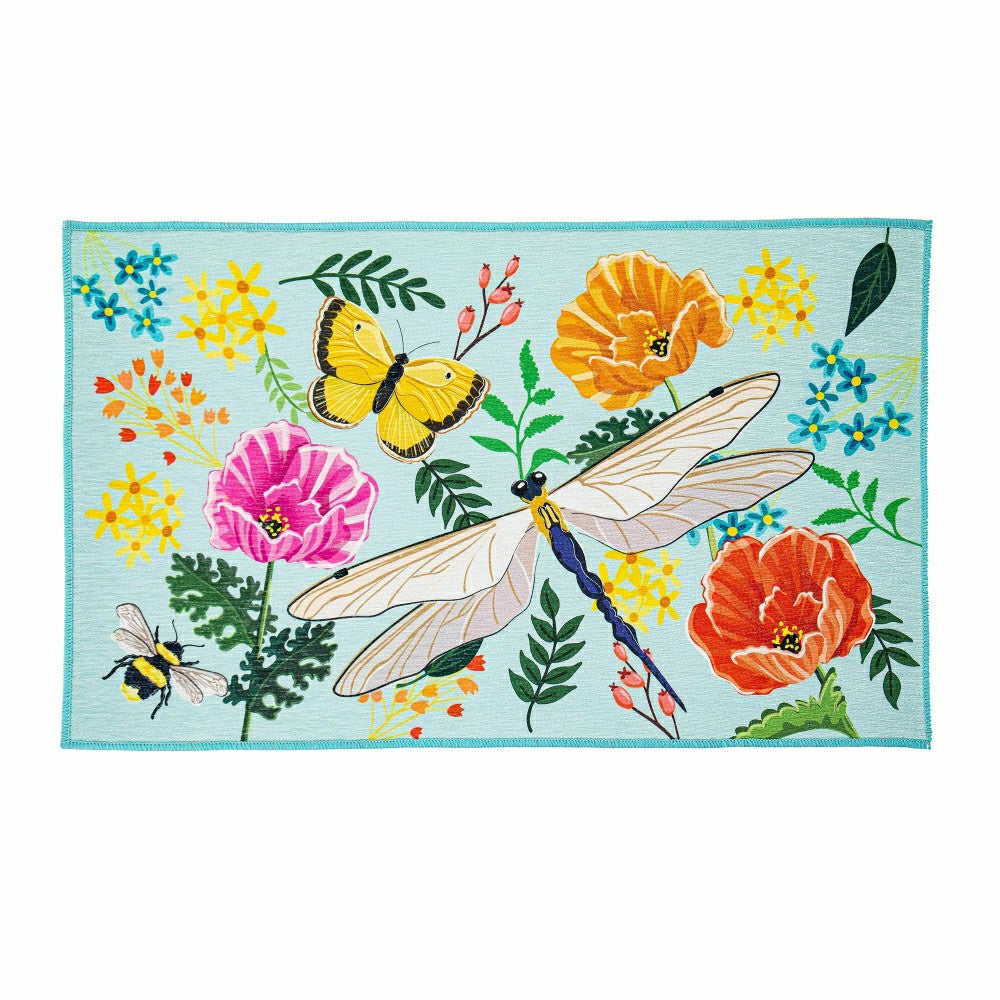 Plow & Hearth Greenhouse Garden Welcome Friends Washable Indoor/Outdoor Mat