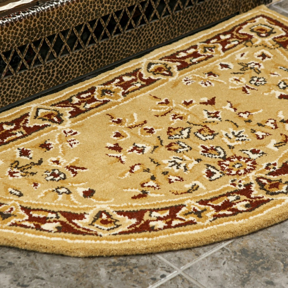 Plow & Hearth Oriental Half Round Wool Rug, 44"x22"