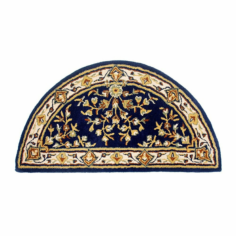 Plow & Hearth Oriental Half Round Wool Rug, 44"x22"
