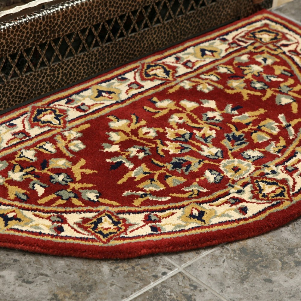 Plow & Hearth Oriental Half Round Wool Rug, 44"x22"