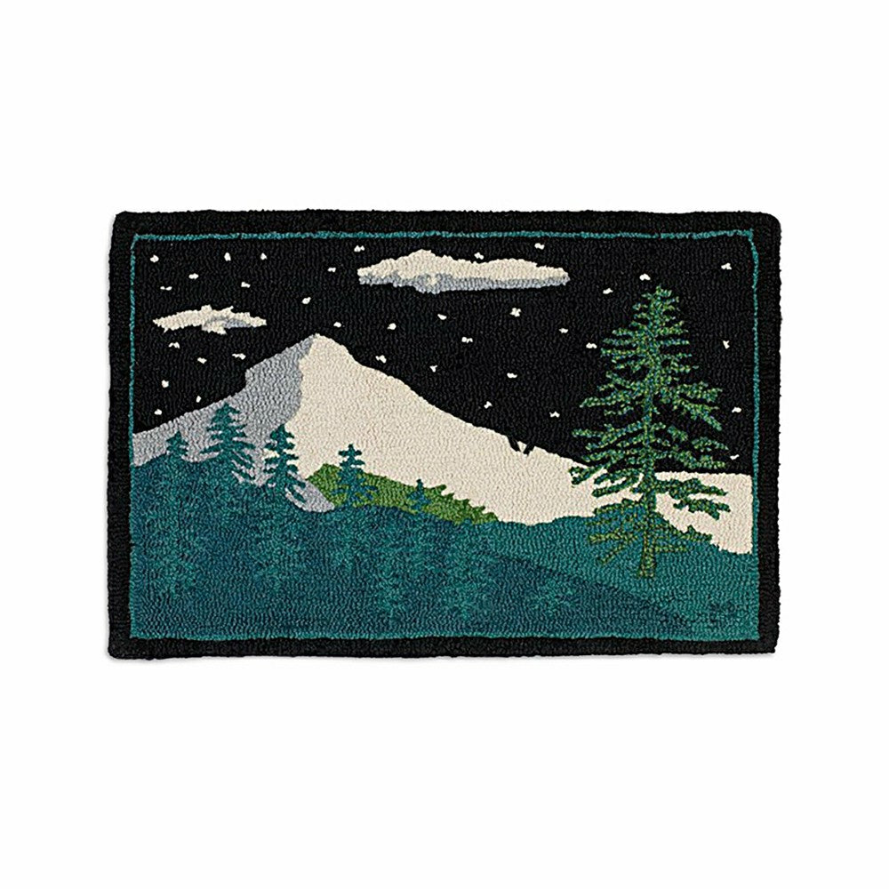 Plow & Hearth Winter Woods Hand-Hooked Wool Rug, 24" x 36"