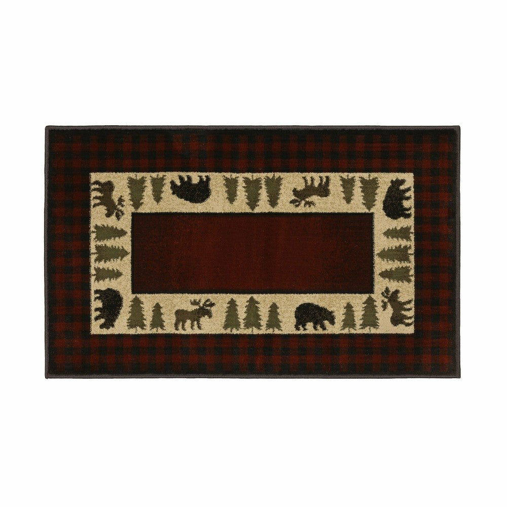 Plow & Hearth Vista Bear and Moose Rug, 30" x 50"
