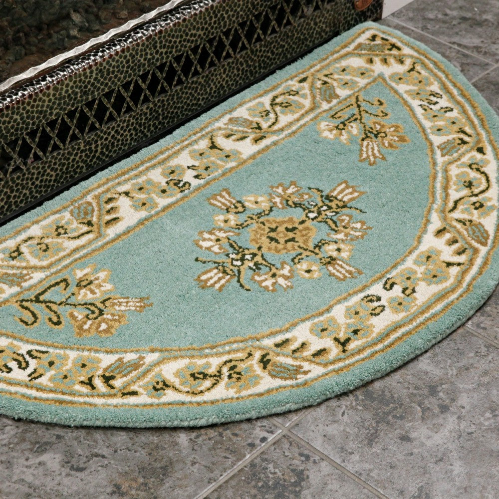 Plow & Hearth Jardin Half Round Wool Rug