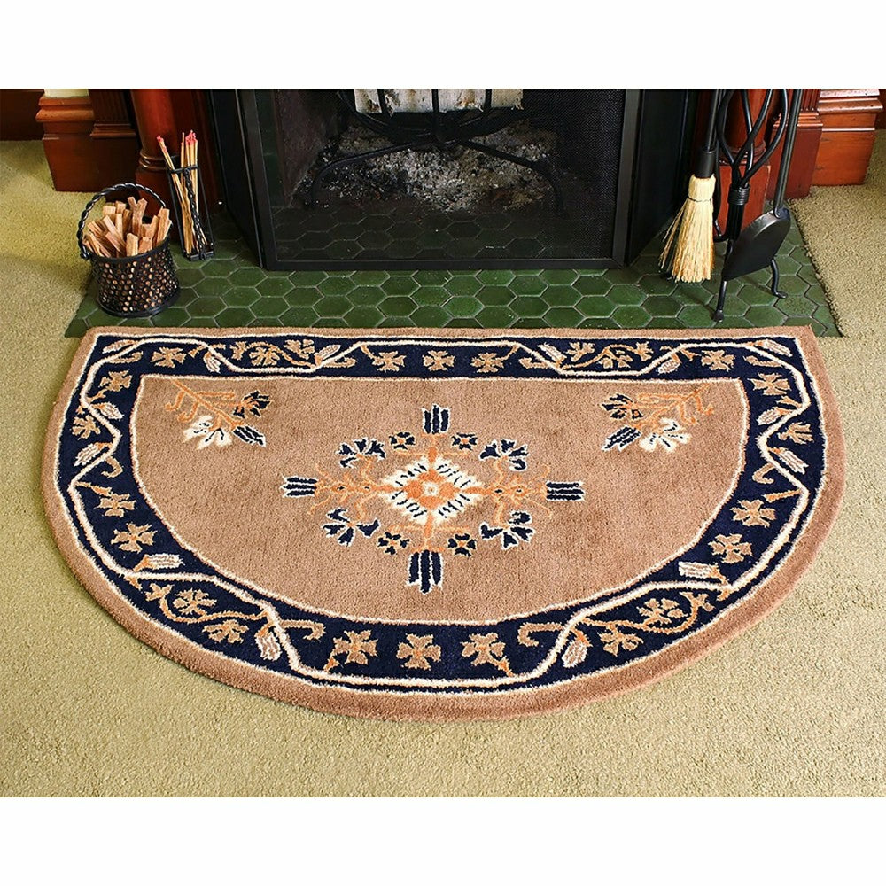 Plow & Hearth Jardin Half Round Wool Rug