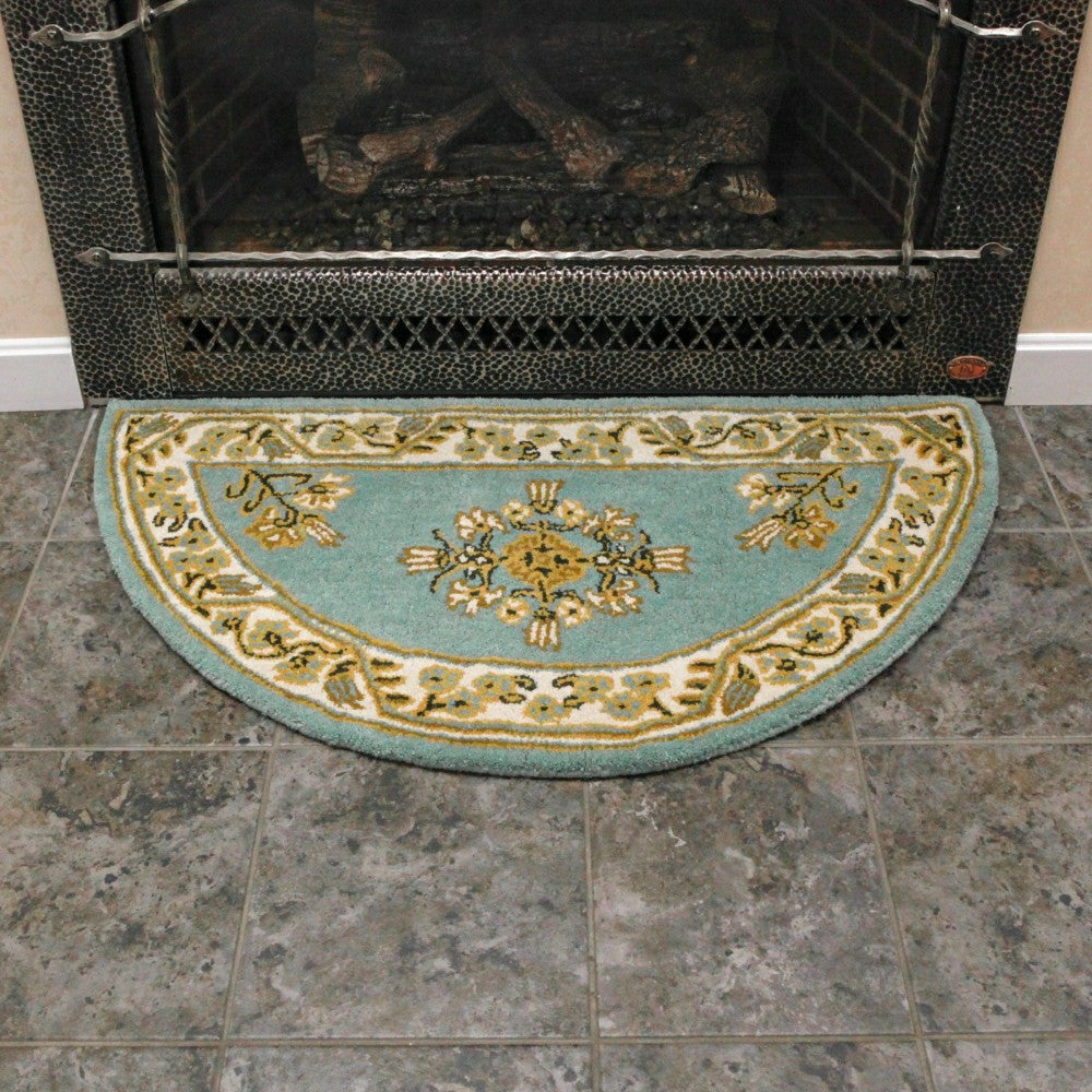Plow & Hearth Jardin Half Round Wool Rug