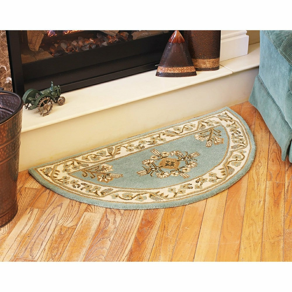 Plow & Hearth Jardin Half Round Wool Rug