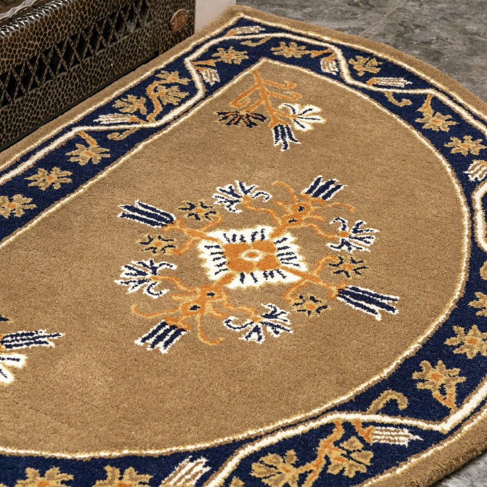 Plow & Hearth Jardin Half Round Wool Rug