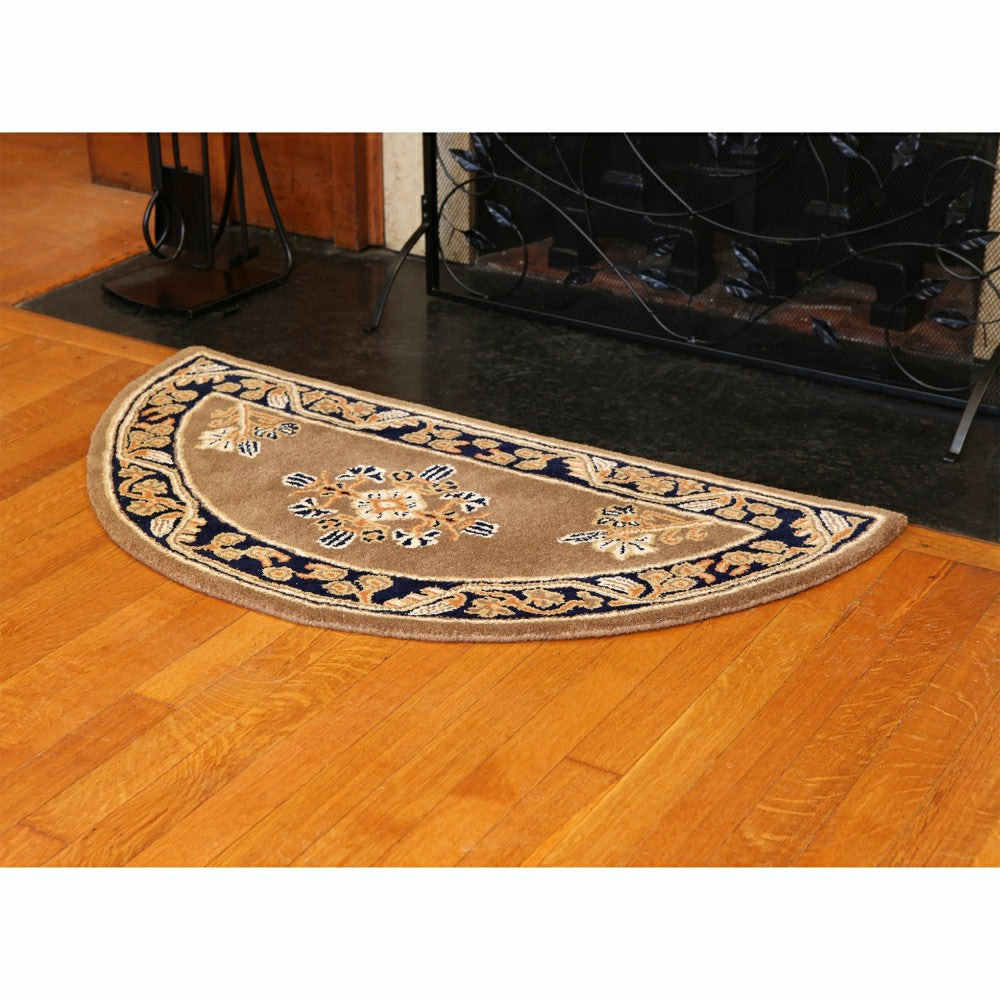 Plow & Hearth Jardin Half Round Wool Rug