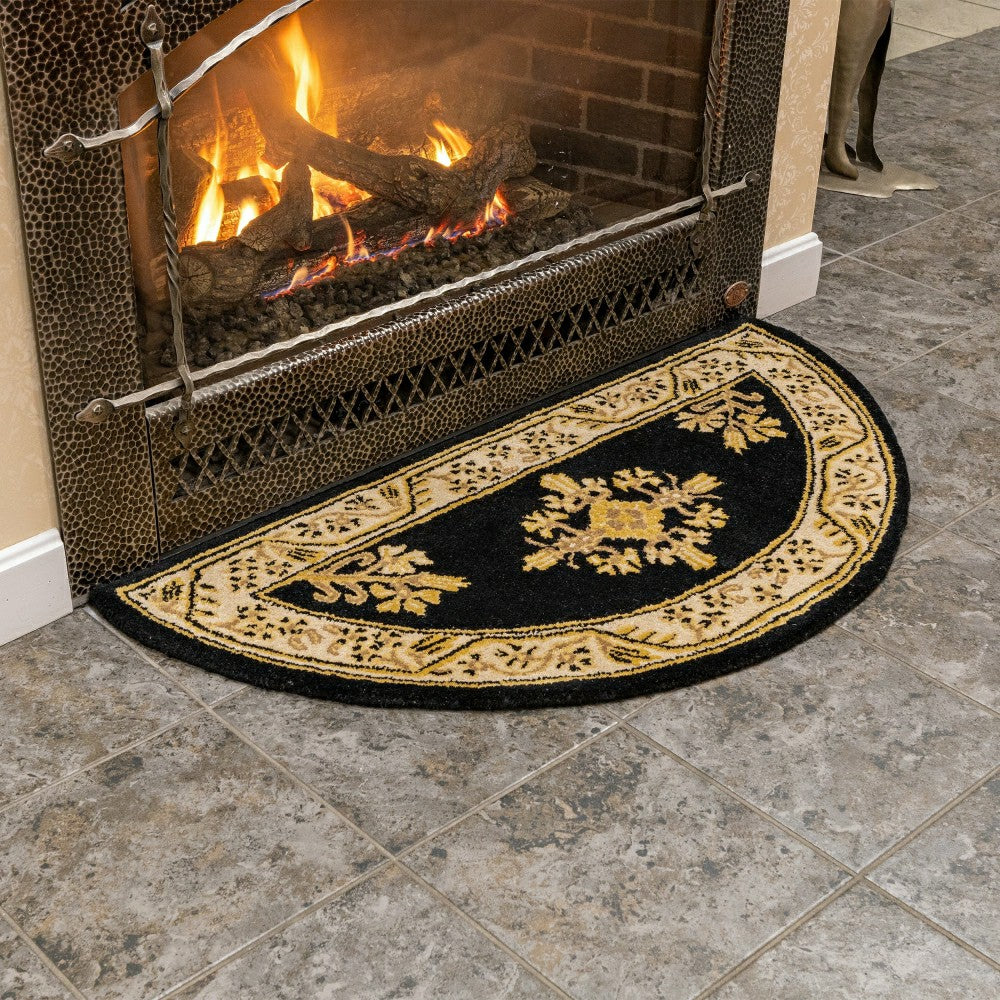 Plow & Hearth Jardin Half Round Wool Rug