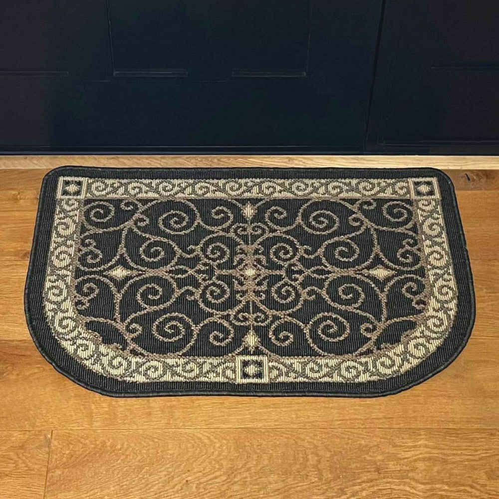 Plow & Hearth Eastly Midnight Polypropylene Rug, 23"x36"