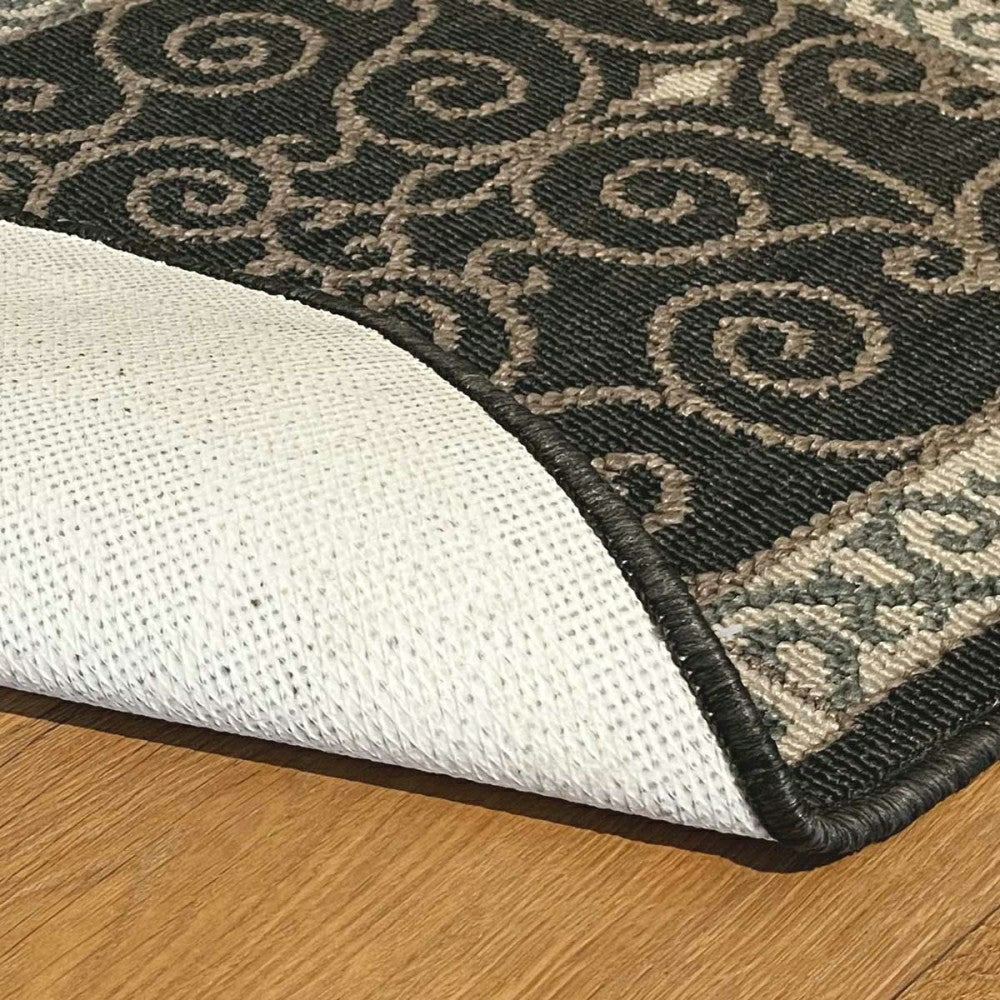 Plow & Hearth Eastly Midnight Polypropylene Rug, 23"x36"