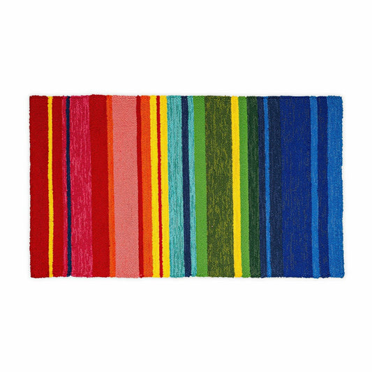 Plow & Hearth Indoor/Outdoor Palermo Stripe Hooked Polypropylene Accent Rug 24"x42"
