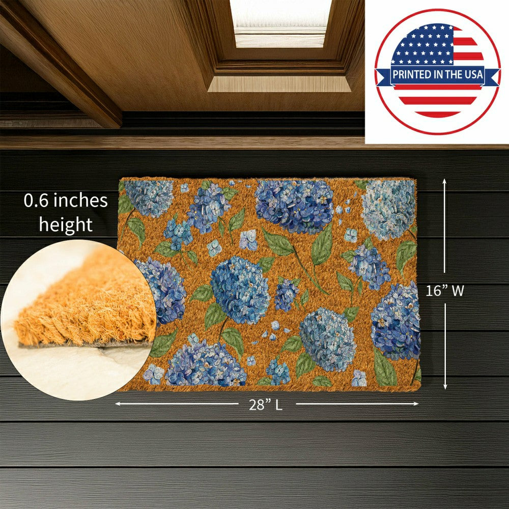 Plow & Hearth Hydrangea Haven, Coir Mat 28"x16"