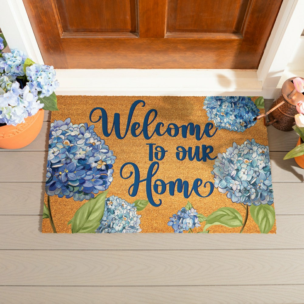 Plow & Hearth Hydrangea Haven Coir Mat, 36"x24"