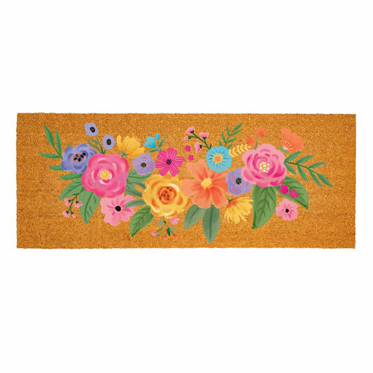 Plow & Hearth Bunny Blooms Spring Blossom, Coir Mat, 60"x24"