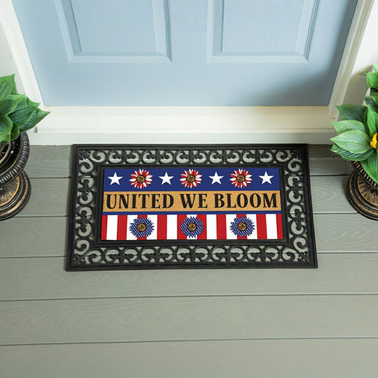 Plow & Hearth American Classic Patriotic Sunflower, Flocked Coir Sassafras Switch Ma